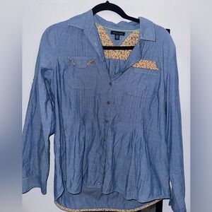 Tommy Hilfiger Button-Down Top with Floral Detail